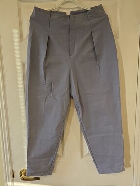 H&M Men's Pleated Tapered Pants - Light Gray
